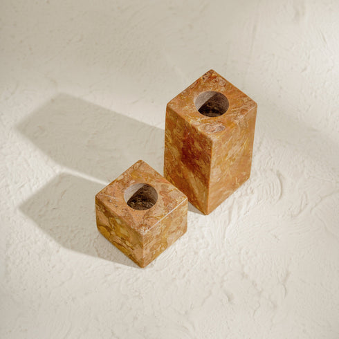 Marble Candle Stick Holder Set in three colours - Coastal Villa Homeware