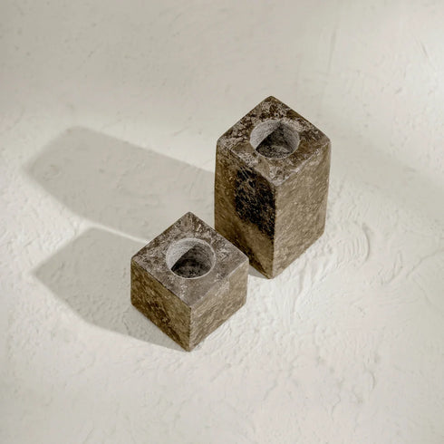 Marble Candle Stick Holder Set in three colours - Coastal Villa Homeware