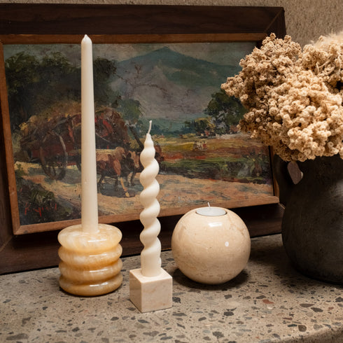 Sphere Tea Light Marble Candle Holder in three colours - Coastal Villa Homeware