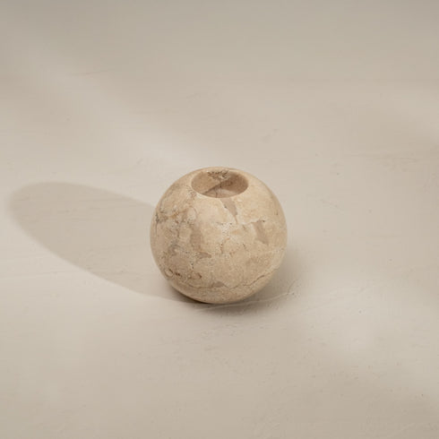 Beige marble t light holder for minimalist decor