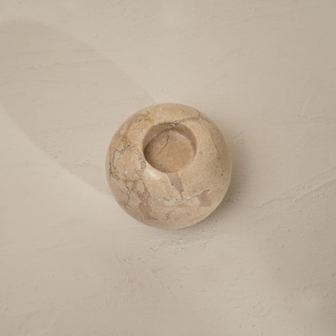 tea candle light holder beige marble veining