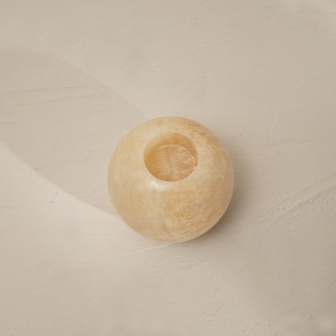 Onyx golden stone round t light candle holder
