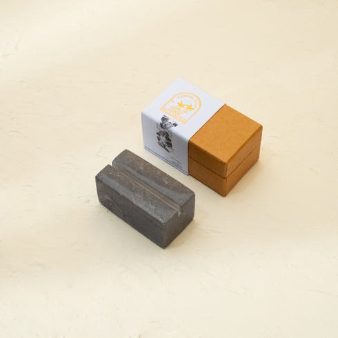 Photo Holder Handcrafted in Marble and Golden Onyx - Coastal Villa Homeware