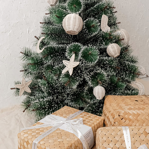 Rattan Christmas Tree Ornament Set - Coastal Villa Homeware