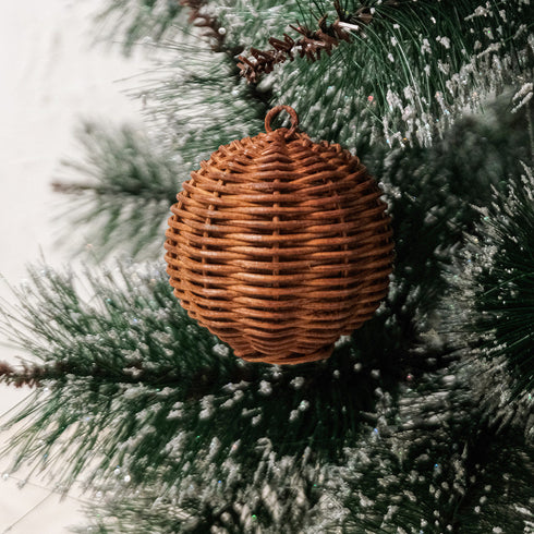 Rattan Christmas Ball - Christmas Tree Ornament - Coastal Villa Homeware