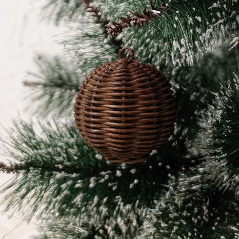 Rattan Christmas Ball - Christmas Tree Ornament - Coastal Villa Homeware