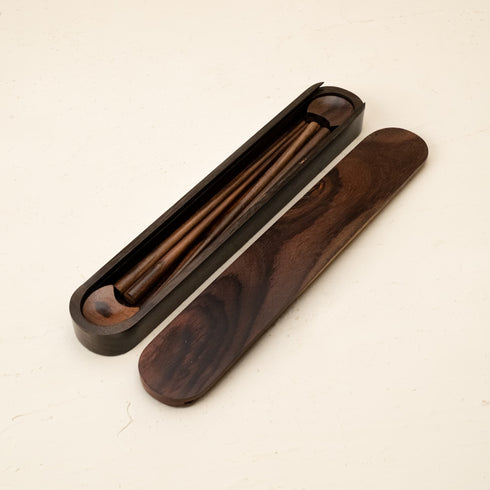 Wooden Chopstick with rest in three woods - Coastal Villa Homeware