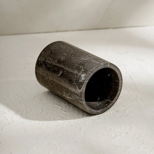 Marble Toothbrush Holder - Black and Beige - Coastal Villa Homeware
