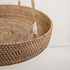Handwoven Rattan Hanging Plant Basket – Single Tier with Metal Insert - Coastal Villa Homeware