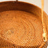 Close-up of a woven basket with a focus on texture and pattern.