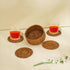 Round Rattan Coaster with Holder - Coastal Villa Homeware