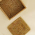Square Rattan Coaster Set with Holder - Coastal Villa Homeware