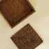 Square Rattan Coaster Set with Holder - Coastal Villa Homeware