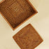Square Rattan Coaster Set with Holder - Coastal Villa Homeware