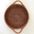 Small Rattan Round Basket with Handles - 4 colours - Coastal Villa Homeware