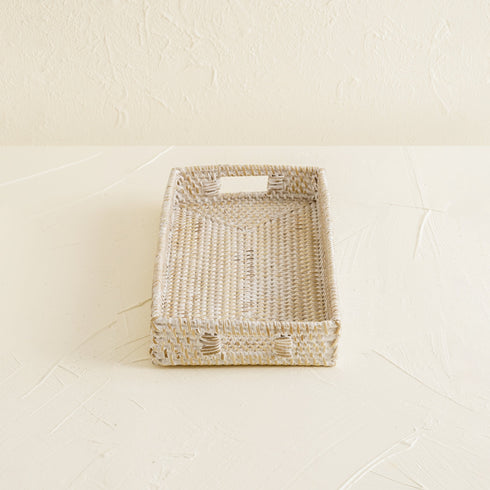 Mini Rattan Tray - Small Rectangular Rattan Display Tray - Coastal Villa Homeware