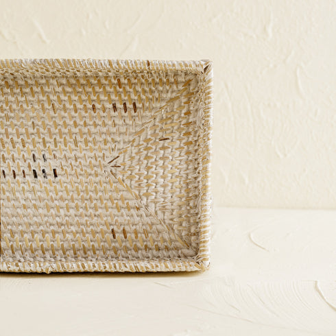 Mini Rattan Tray - Small Rectangular Rattan Display Tray - Coastal Villa Homeware