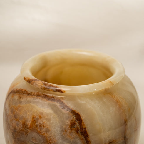 Large Onyx Marble Vase – Luxury Decorative Vase for Centerpieces & Living Room - Coastal Villa Homeware