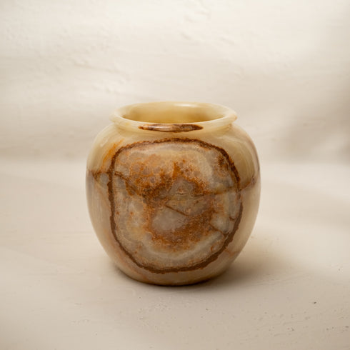 Large Onyx Marble Vase – Luxury Decorative Vase for Centerpieces & Living Room - Coastal Villa Homeware