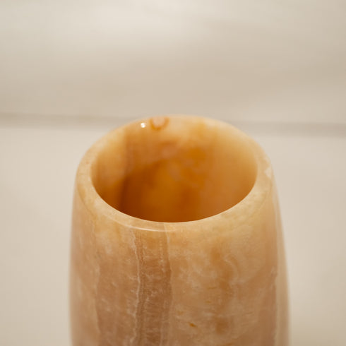 Marble Onyx Tall Floral Vase - Luxury Centerpiece for Home - Coastal Villa Homeware