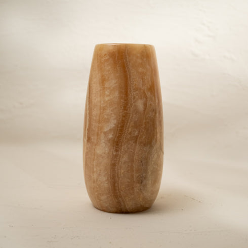 Marble Onyx Tall Floral Vase - Luxury Centerpiece for Home - Coastal Villa Homeware