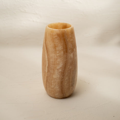 Marble Onyx Tall Floral Vase - Luxury Centerpiece for Home - Coastal Villa Homeware