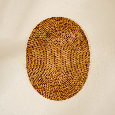 Oval Rattan Placemats - Honey Brown - Coastal Villa Homeware