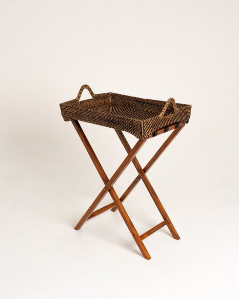 Rattan Butlers Tray - Dark Brown - Coastal Villa Homeware