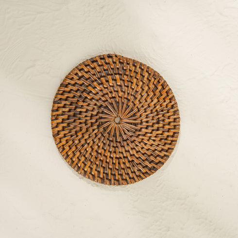 Rattan Coaster - Round Dark Brown - Coastal Villa Homeware