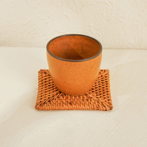 Rattan Square Coasters - Honey Brown - Coastal Villa Homeware