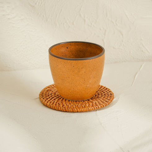 Round Rattan Coaster - Honey Brown - Coastal Villa Homeware