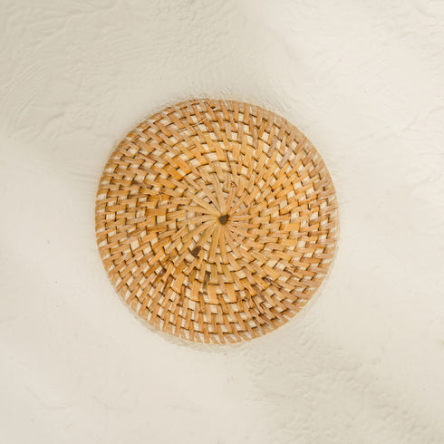 Round Rattan Coaster - Natural - Coastal Villa Homeware