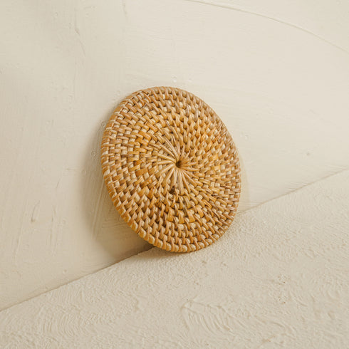 Round Rattan Coaster - Natural - Coastal Villa Homeware