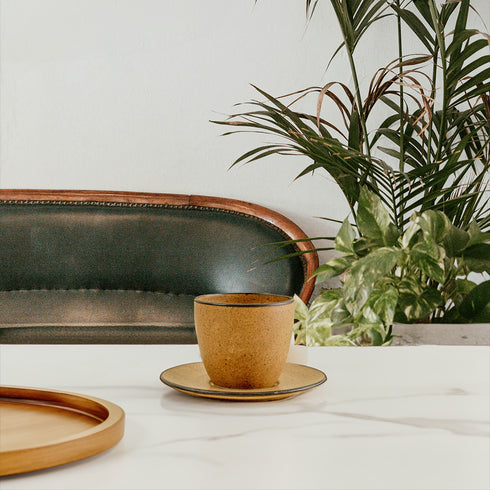 Brown Cappuccino Cup - Coastal Villa Homeware