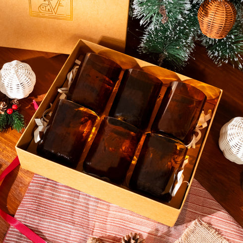 Amber Recycled Tumblr Glass - Coastal Villa Homeware