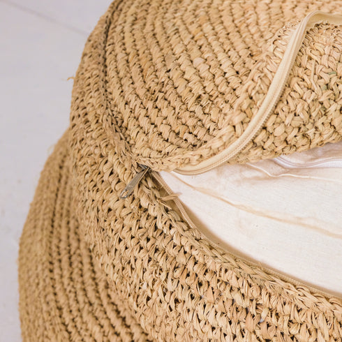 Jute Round Pouf - Coastal Villa Homeware