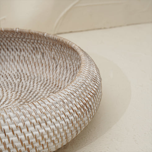Large Fruit Bowl Woven Rattan in 4 Different Colours - Coastal Villa Homeware