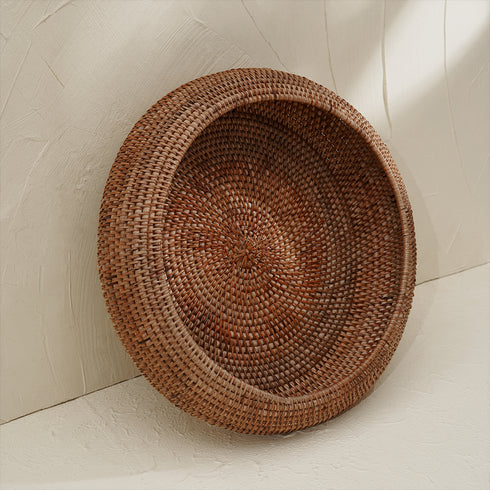 Large Fruit Bowl Woven Rattan in 4 Different Colours - Coastal Villa Homeware