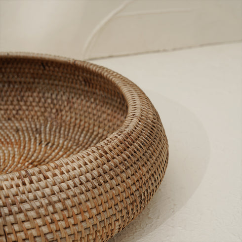 Large Fruit Bowl Woven Rattan in 4 Different Colours - Coastal Villa Homeware