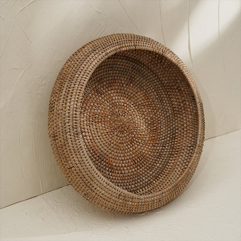 Large Fruit Bowl Woven Rattan in 4 Different Colours - Coastal Villa Homeware