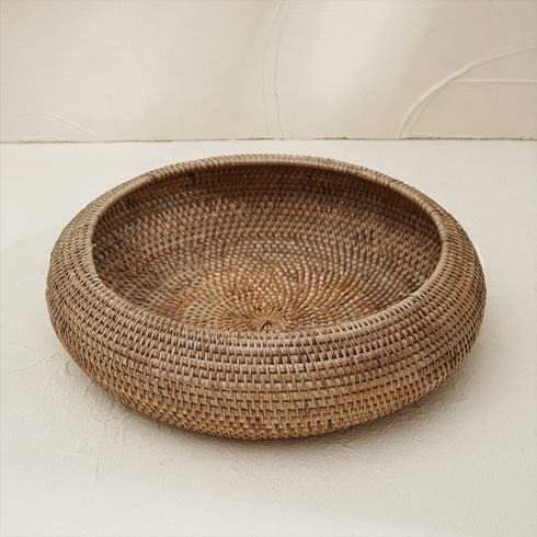 Large Fruit Bowl Woven Rattan in 4 Different Colours - Coastal Villa Homeware