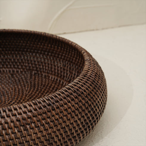 Large Fruit Bowl Woven Rattan in 4 Different Colours - Coastal Villa Homeware