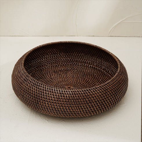 Large Fruit Bowl Woven Rattan in 4 Different Colours - Coastal Villa Homeware