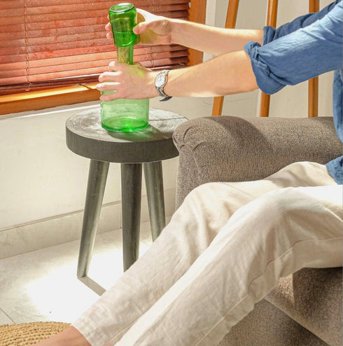 Carafe with glass lid - Green and Amber - Coastal Villa Homeware