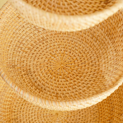 Rattan Tier 3 Hanging Basket - Natural - Coastal Villa Homeware