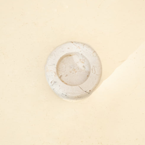 Marble candleholders-Spiral Tea Light in Beige and Black - Coastal Villa Homeware