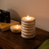 Marble candleholders-Spiral Tea Light in Beige and Black - Coastal Villa Homeware