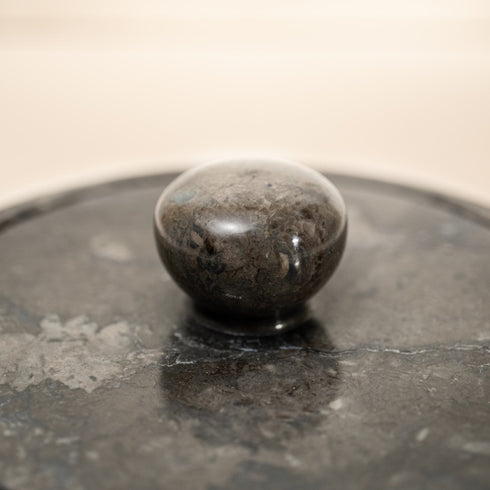 Round Marble Canister For Holding Kitchen Essentials - Coastal Villa Homeware