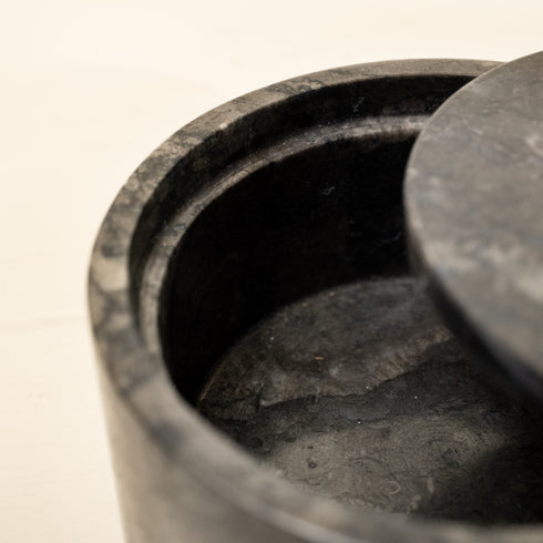 Round Marble Canister For Holding Kitchen Essentials - Coastal Villa Homeware