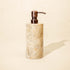Beige marble soap dispenser with coffee metal pump
